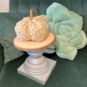 Crochet Pumpkin Handmade With Cinnamon Stick Stem